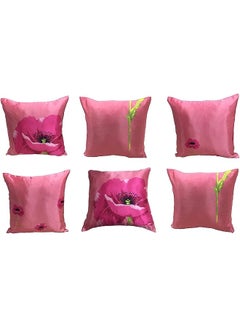 Buy Well Dream 6-Pieces Home Decorative Pillowcase Cotton Linen Square Cushion Cover Couch Pillow Cases for Couch Sofa Home and Car (Light Pink, 45 x 45 cm) in UAE