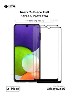 Buy 2-Piece Full Screen Protector For Samsung Galaxy A22 5G Black/Clear in Saudi Arabia