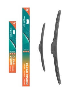 Buy WiperEx Wiper Blades for Renault CAPTUR 2018 2019 26" + 14" All Weather, Uniform Wiping, Premium Rubber, Perfect Fit, Silent, Reduced Wind Lift, No Marks (Set of 2) in UAE