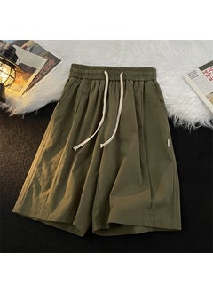 اشتري Summer Retro Solid Color Unisex Cargo Shorts D2314 Green في السعودية