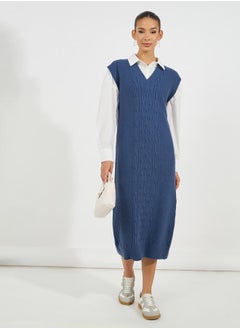 Buy Cable Knit Sweater Midi Dress in Saudi Arabia