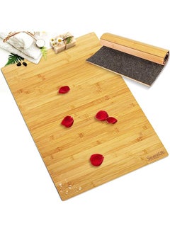 Buy Bath Mat Floor Rug - Waterproof and Weather Resistant Natural Wood Bathroom Shower Foot Carpet with Multi-Panel Strip Foldable Roll Up Non Slip Fabric for Indoor Use - SereneLife SLFBMT20 in Saudi Arabia