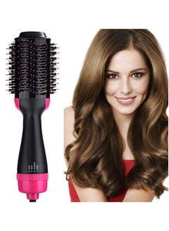 اشتري 3 in 1 Hair Dryer and Volumizer One Step Negative Iron Straightening Brush Salon Hair Dryer Curling Comb Hot Air في الامارات