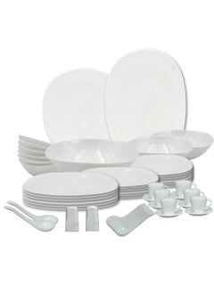 اشتري Melrich 50 Piece Opalware Dinner Set 6 Dinner plate 6 Dessert plate 6 Soup Plate 6 Bowl 6 Soup spoon 6 Cup 6 Saucer 2 Salt Pepper Shaker 1 Serving Plate 1 Serving Bowl 2 Medium Bowl 2 Curry Ladle في الامارات