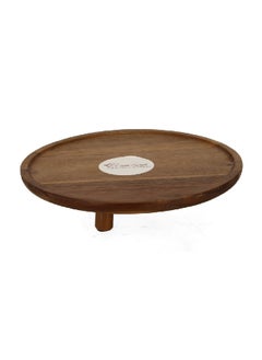 Buy Elegant Design Acacia Footed Server Dish Brown 32 x 5 cm PS20532A in Saudi Arabia