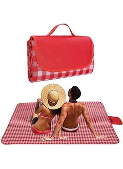 Buy 150CMx200CM Outdoor Camping Mat Widen Picnic Mat Plaid Large Beach Blanket ，Durable Oxford Foldable Waterproof Blanket, Multiplayer Picnic Blanket (Red) in Saudi Arabia