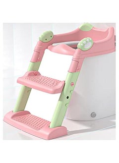 اشتري Potty Training Seat with Step Stool Ladder,Potty Training Toilet for Kids Boys Girls, Toddlers-Comfortable Safe Potty Seat with Anti-Slip Pads(Vogel Pink) في الامارات