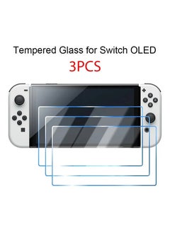 اشتري 3PCS Tempered Glass for Nintendo Switch OLED 3 Pieces Screen Protector Film For Nintendo Switch OLED Protective Glass في السعودية