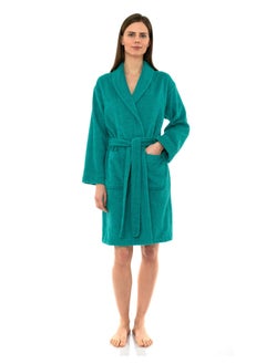 Buy Peacock Green Colour Nightwear Dressing Gowns  Bathrobe XXXL Size in UAE