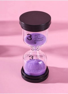 اشتري Magnetic Sand Hourglass 3 Minute Glass Plastic Covered Hourglass With Black Lid And Purple Sand في السعودية