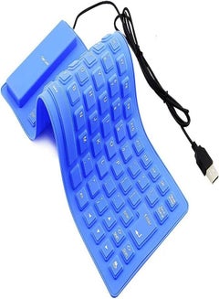 Buy USB Foldable Silicone Keyboard 103 Keys Flexible Waterproof Keyboard Compatible With Desktop Computer Laptop Touchscreen Tablet Mobile Phone in UAE