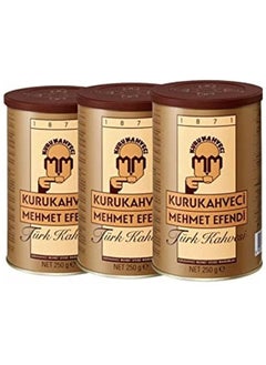 Buy Kurukahveci Mehmet Efendi Turkish Coffee 3 Pack (3 X 250g) in Saudi Arabia