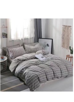 Buy Single Size Duvet Cover Sets classic Pattern Bedding cover Set (1 Duvet Cover 160 * 210 CM +Fitted bed sheet 120x200 * 30CM +2 Pillowcases) in UAE