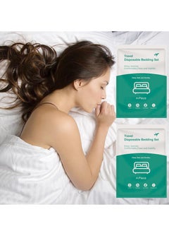 اشتري Travel-Ready 8 PCS Disposable Bed Sheets Set: Queen Size with 2 Bed Sheets, 2 Quilt Covers, and 4 Pillowcases - Perfect for Business Trips, Spa & Hotel Stays في السعودية