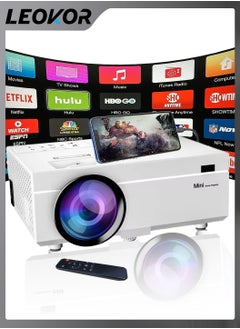 Buy M8-G Mini Portable Projector,220 ANSI Video Projector with Two-way Bluetooth,Full HD 1080P Supported 200" Home Theater Movie Projector(White) in Saudi Arabia