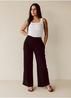 Buy Black Straight leg pants in Egypt