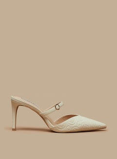 Buy Women's Logo Embossed Pointed-Toe Sandals with Stiletto Heels in UAE