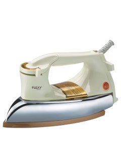 Buy Automatic Dry Iron: Super Deluxe Heavy Weight Iron Box with Temperature Settings Dial, Auto Shut Off Function, and Teflon Coating - Suitable for All Fabrics - White/Golden (2.5 kg, 1200 W) in Saudi Arabia