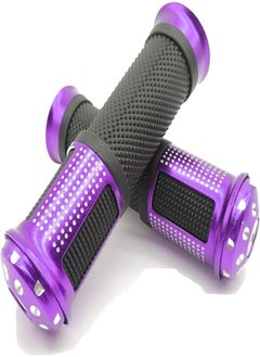 اشتري HiSport Motorcycle Handlebar Grips Universal 7/8" 22mm Aluminum Soft Rubber Anti-Slip Diamond Decoration Handle Bars for Bike Motorcycle Scoote(Purple) في مصر