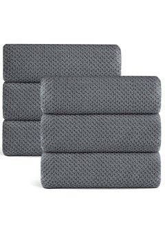 اشتري Ultra Soft Towel Set of 6, 6 Washcloths, Luxury Plush Towels- Waffle Weave Design,Highly Absorbent, Quick Dry, Premium Quality Towel Set for Bathroom في السعودية