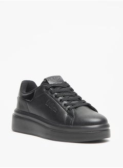 Buy Women's Monotone Low Ankle Sneakers with Lace-Up Closure in UAE