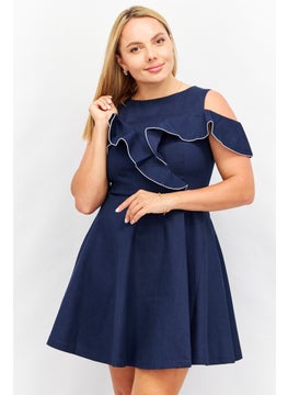 اشتري Women Plain Casual Mini Dress, Navy في الامارات