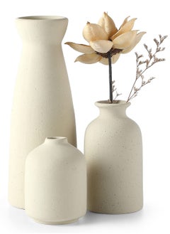 Buy Ceramic vase Set-3 Small Flower vases for Decor,Modern Boho Farmhouse Home Decor,Decorative vase for Pampas Grass&Dried Flowers,idea Shelf,Table,Bookshelf in Saudi Arabia