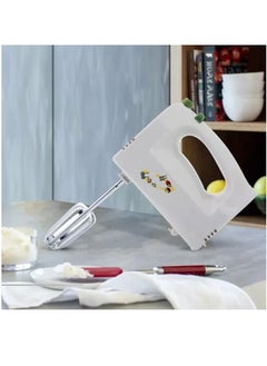 Buy Hand Mixer 160W Professional Electric Handheld Mixer GHM2001 For Baking 5 Speed Function Which Includes Stainless Steel Beaters,Dough Hooks, Eject Button And Color White in UAE