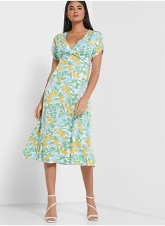 Buy Printed Plunge Dress in UAE