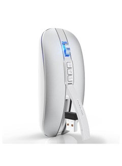 اشتري M113 Mouse 2.4G Wireless BT5.1 Slim Rechargeable Slience Mouse for PC Computer Notebook with USB Receiver 2400 DPI Adjustable Level في الامارات