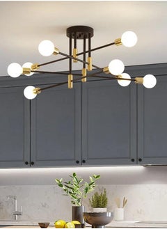 Buy Mid Century Sputnik Chandelier Modern Ceiling Lighting 8 Lights Adjustable Industrial Mount Pendant Light Fixture For Kitchen Living Dining Room Bedroom Foyer in UAE