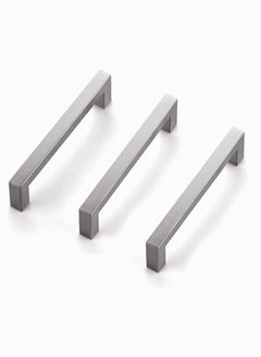 اشتري Stainless Steel Handles, SYOSI 3 Pack 5 Inches Kitchen Cabinet Handles, Stainless Steel Drawer Dresser Hollow Pulls, Cupboard Square Bar Pulls Brushed في الامارات