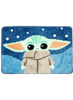 Buy Star Wars The Mandalorian Blue Space Tufted Polyester Bath Rug Kids Bath Features Baby Yoda Grogu (Official Star Wars Product) in UAE