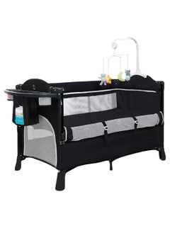 Buy 4 In 1 Baby Bedside Co - Sleeper Bassinet And Playpen Wt Rocker Black in UAE