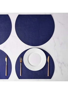 اشتري 4Pieces Doira Leather Placemat -  Navy في مصر