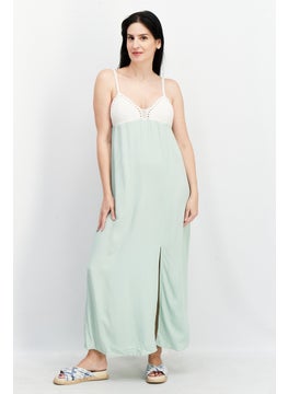 Buy Women Sleeveless Textured Maxi Dress, Mint Combo in UAE