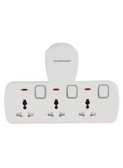 اشتري Multi Plug Power Extension Adapter 3 Way Universal Wall 3 Pin Socket For Home, Office And Kitchen في الامارات
