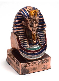 اشتري immatgar pharaonic Decorative Egyptian Tutankhamun mask Statue ancient Egyptian souvenirs gifts handmade Home decor collectibles Sculptures  (Copper - Multicolor - 9.5 cm Long) في مصر