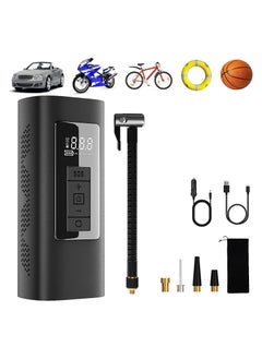 اشتري Air Pump, Tire Inflator Max 150 PSI Electric Air Pump with Auto-Stop Design, Smart Air Pump with 6000mAh Battery and LED Light, Cordless Tire Pump for Car Bike Motorcycle Balls في الامارات