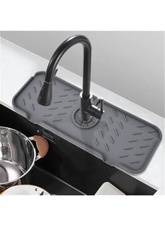 Buy Silicone Faucet Mat for Kitchen, Sink Splash Guard, Bathroom Faucet Water Catcher Mat, Sink Draining Pad Behind Faucet, Keep Drying Kitchen Accessories, 14.6 x 5.5 (Grey) in UAE