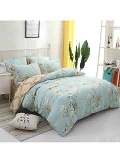 Buy 4-Piece Fresh Floral Design Duvet Cover Set Cottonl Multicolour 200x230cm in Saudi Arabia