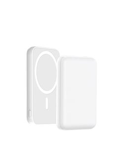Buy Fast Magnetic Portable Power Bank Charger for Apple iPhone 12/13 series 5000mah white in UAE