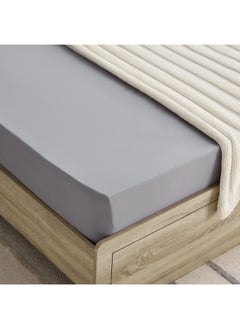 Buy Derby Solid Microfiber Twin Fitted Sheet 120 X 200 X 25 Cm in UAE