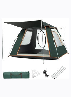 Buy Instant Tent Camping Automatic Easy Pop Up Tent With Mat, 4-6 Persons Waterproof Windproof Anti-UV Stable Portable Lightweight Dome Tent for Family Friends Backpacking Travel Picnic in Saudi Arabia