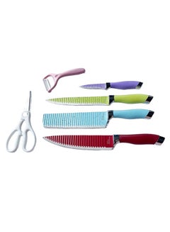 Buy 6-piece Kitchen Knife Set | Kitchen Knife Set for Home | Professional Knife Set | Chef Knife Professional | Kitchen Knives | Vegetable Peeler in UAE