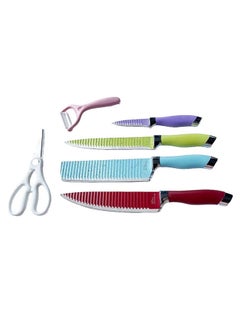 Buy 6-piece Kitchen Knife Set | Kitchen Knife Set for Home | Professional Knife Set | Chef Knife Professional | Kitchen Knives | Vegetable Peeler in UAE