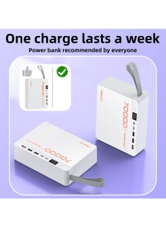 Buy 70000mAh Super Fast Power Bank With Screen Digital Display White in UAE