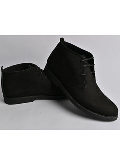 Buy MLR Shoes Genuine Leather Chamoisette Boots, Handmade Black Color Medical Rubber Sole in Saudi Arabia