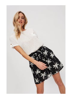 اشتري Palm Leaf Print Tie Waist Short في الامارات