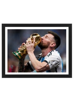 Buy Lionel Messi Argentina Champion Autographed Poster with Frame 30x40cm in UAE